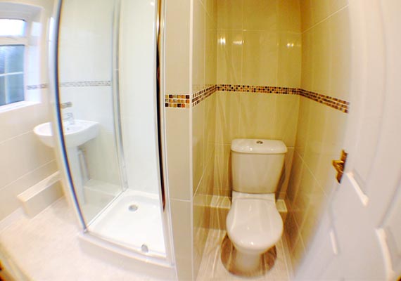 Old drab cloakrooms turned into airy light modern shower rooms, at prices to suite all budgets.